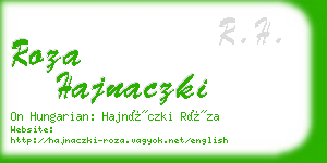 roza hajnaczki business card